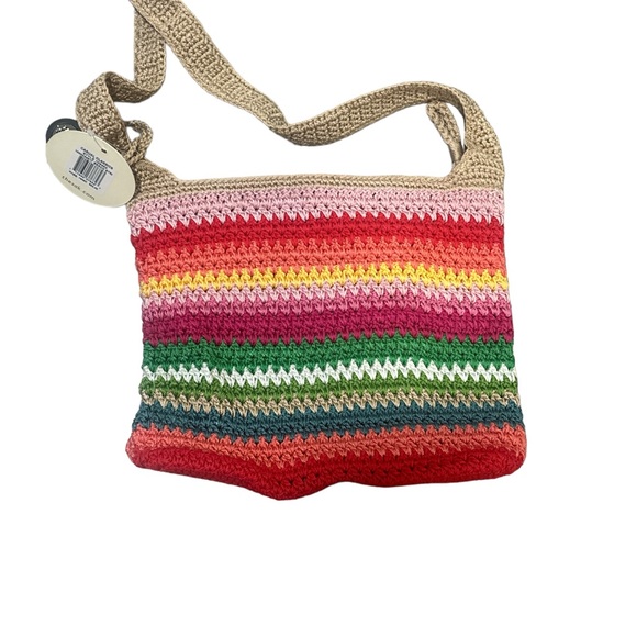 The Sak Rainbow Woven Crossbody Handbag Purse Bag NWT Beach Stripped Classic - Picture 2 of 5
